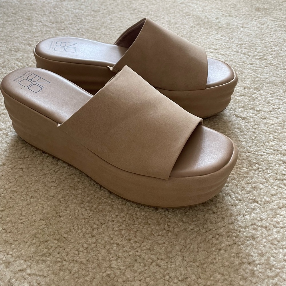 Nude Platform Wedge Sandals
